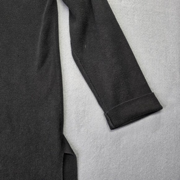 Talbots Sweater Women M Black Cardigan Tunic Button Minimalist Academia Vintage - Picture 4 of 10